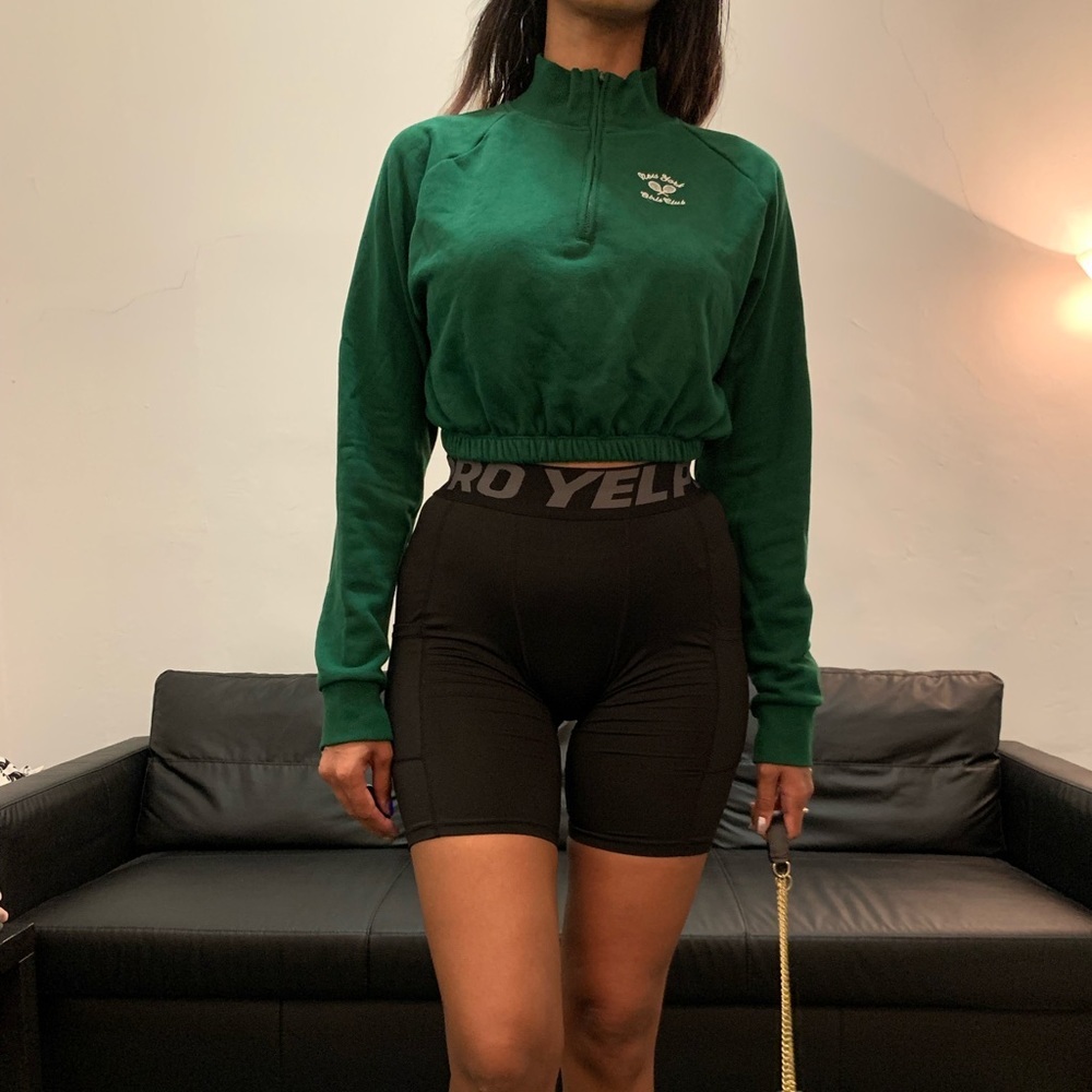 Vintage style Green‎ cropped sweat shirt
